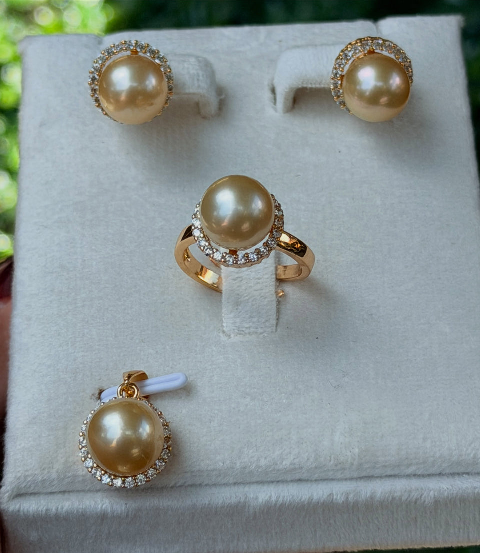 10-11mm Champagne South Sea Pearl Set