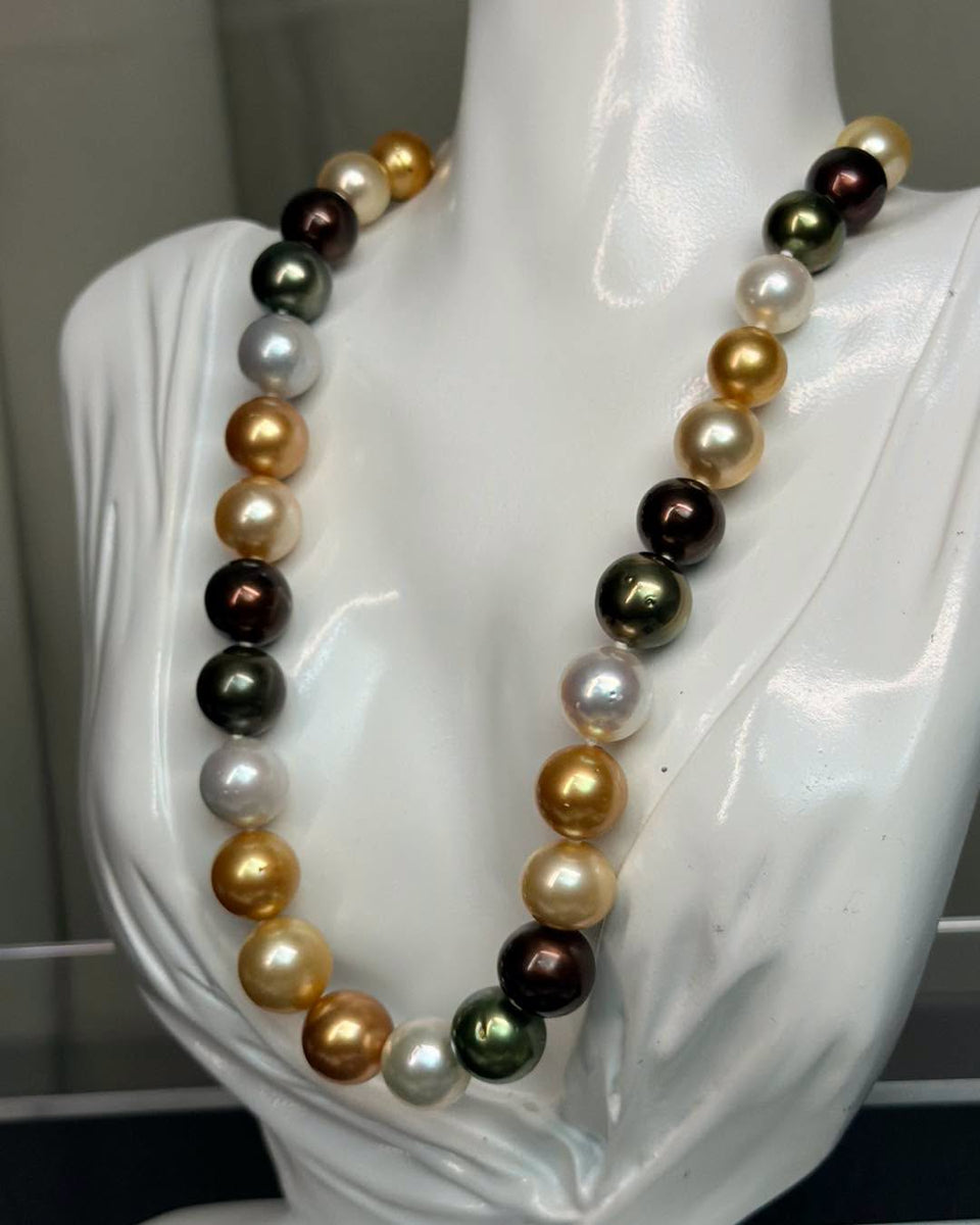 12-14mm Multi-Color  South Sea Pearl Necklace