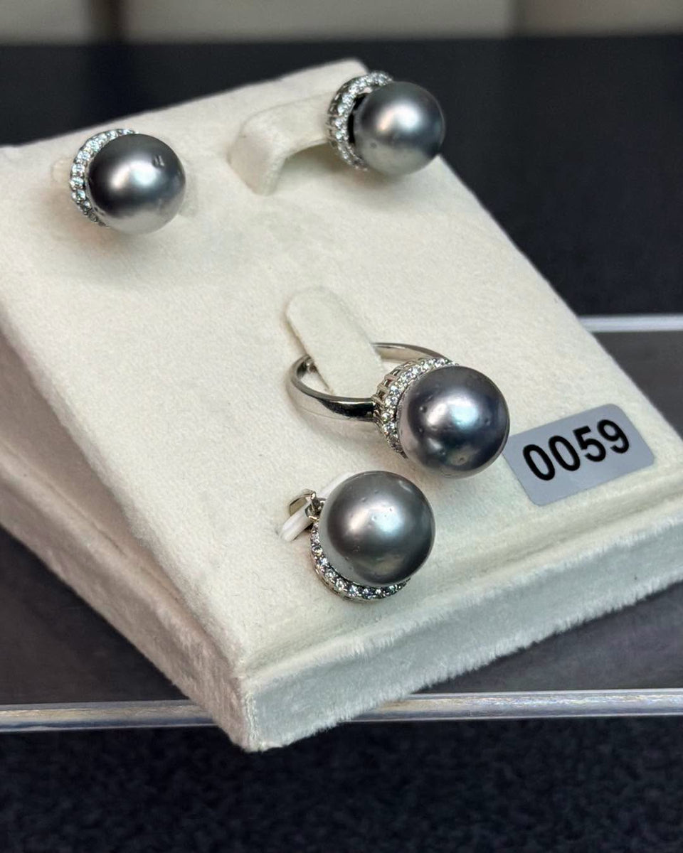 12mm Gray South Sea Pearl Set