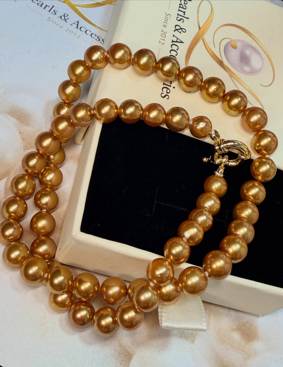 8-9mm Deep Golden South Sea Pearl Necklace
