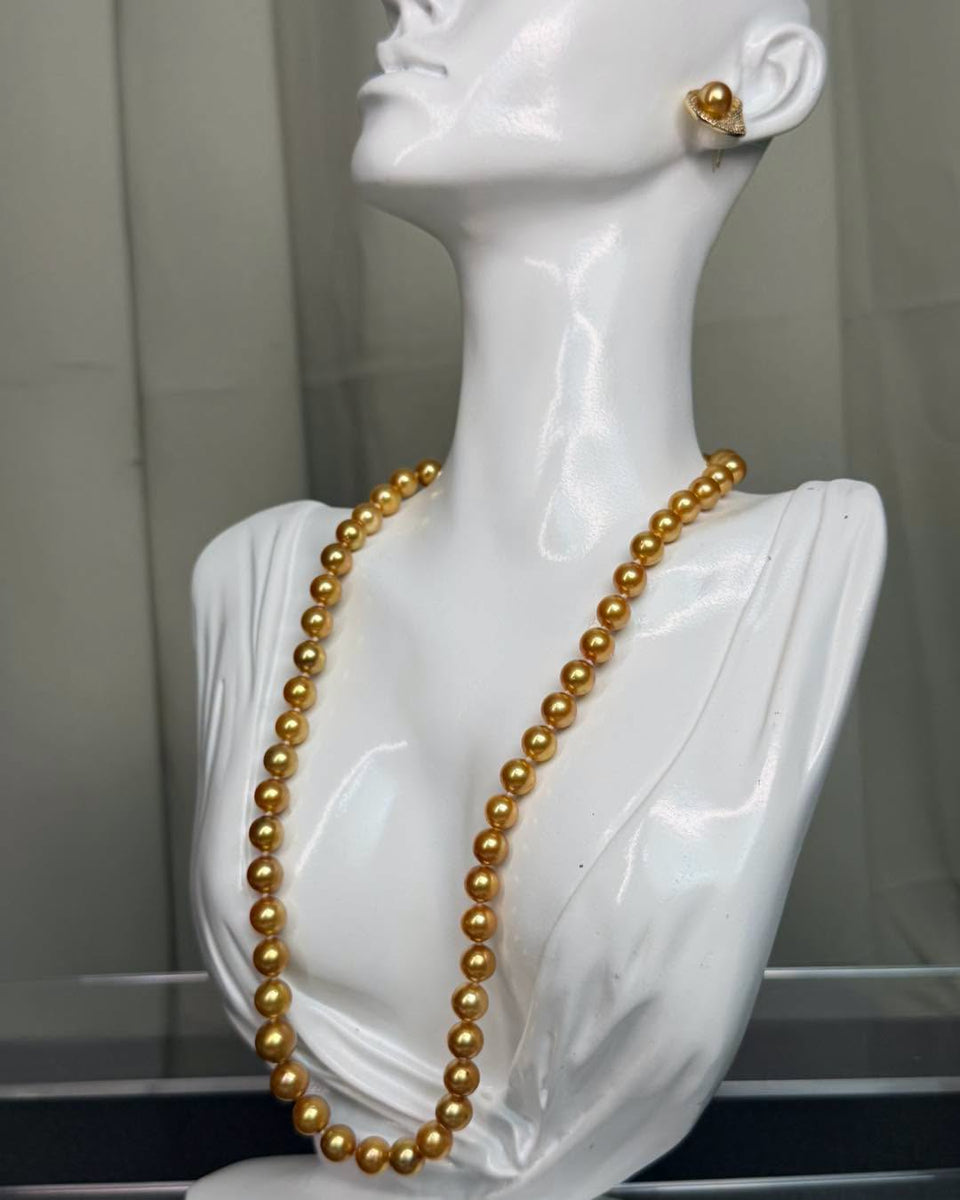 8-9mm Golden South Sea Pearl Necklace