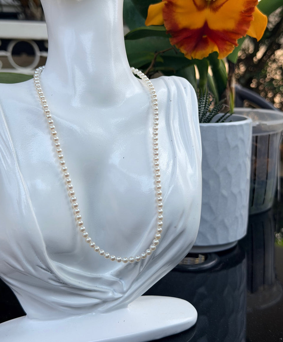 4mm White Japanese Akoya Pearl Necklace