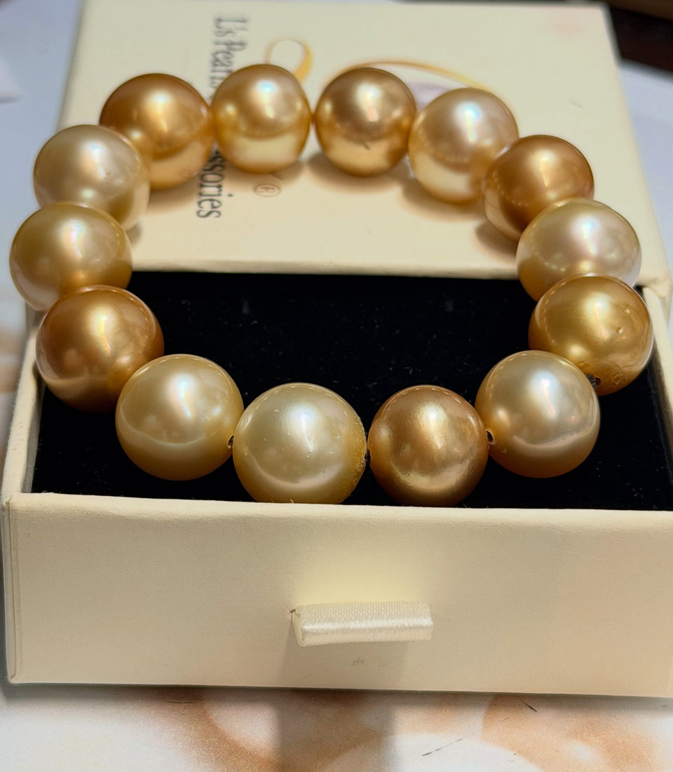 Golden & Champagne South Sea Pearl Bracelet