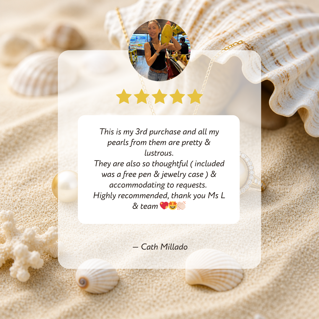 5 star review and recommendation of L's Pearls from Facebook costumers